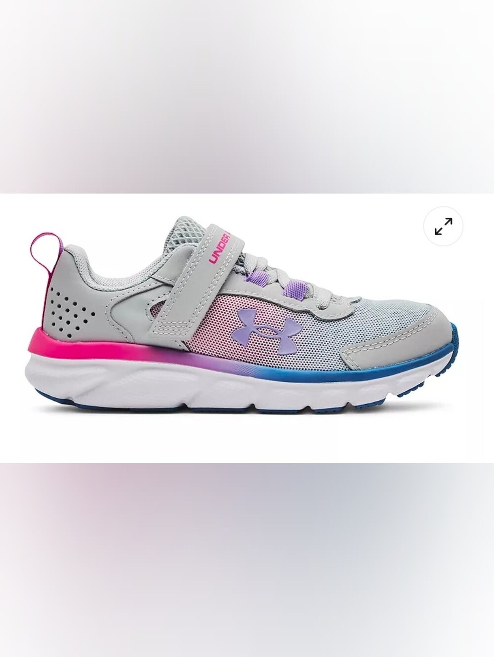 Under Armour Girls' Pre-School Assert 9 Alternate Closure Running Shoes Size 2 Y